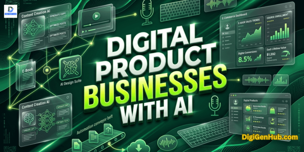 Digital product businesses with AI feature image