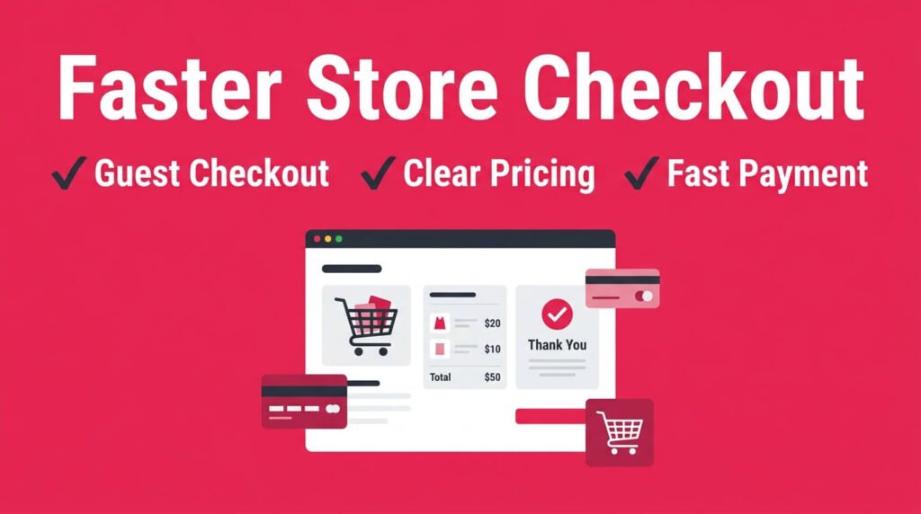 Fast checkout improves conversions reduces abandoned carts and boosts online sales.