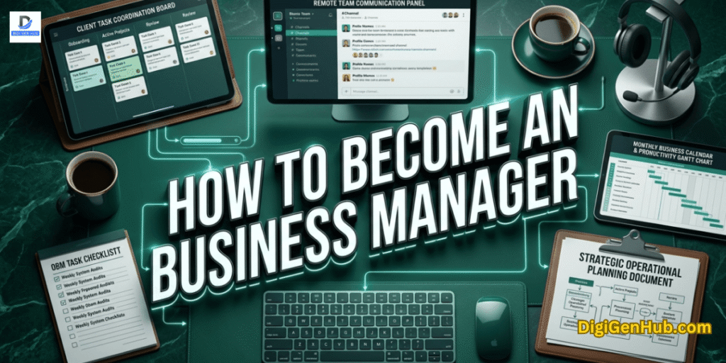 How to become an online business manager feature image