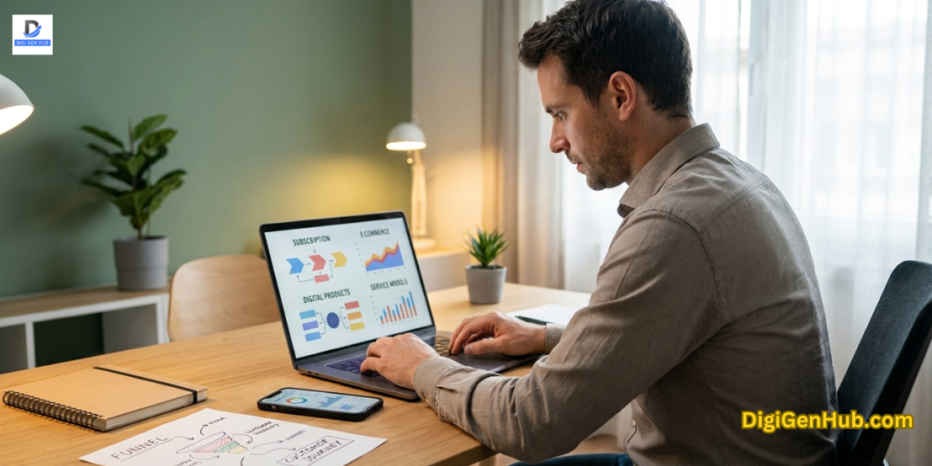 digital business models consumer behavior online revenue strategies startup workspace