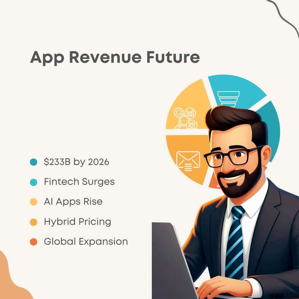 app revenue growth trends with AI, fintech, and hybrid models