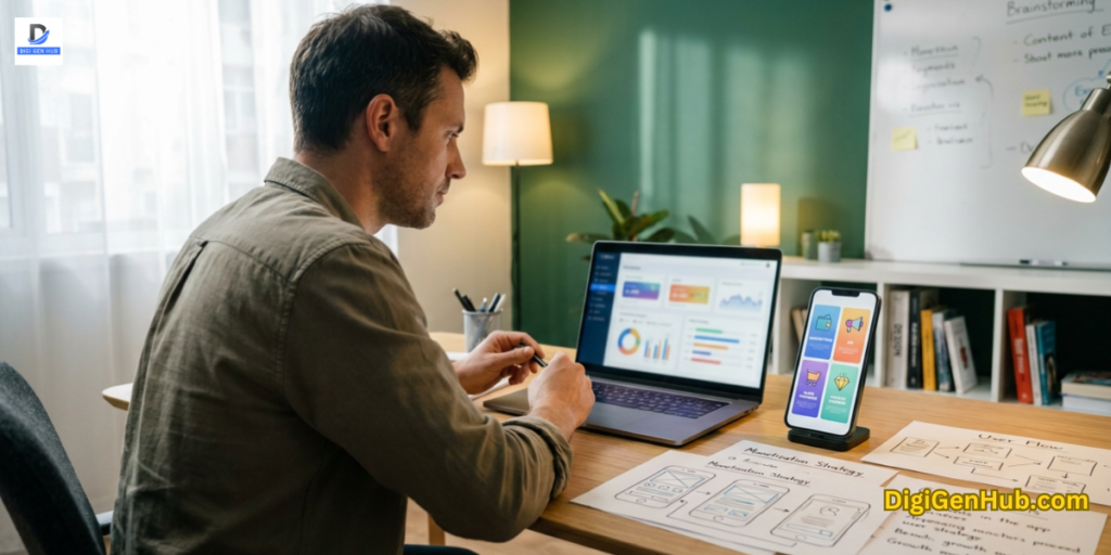 app monetization business models mobile app revenue strategy startup workspace