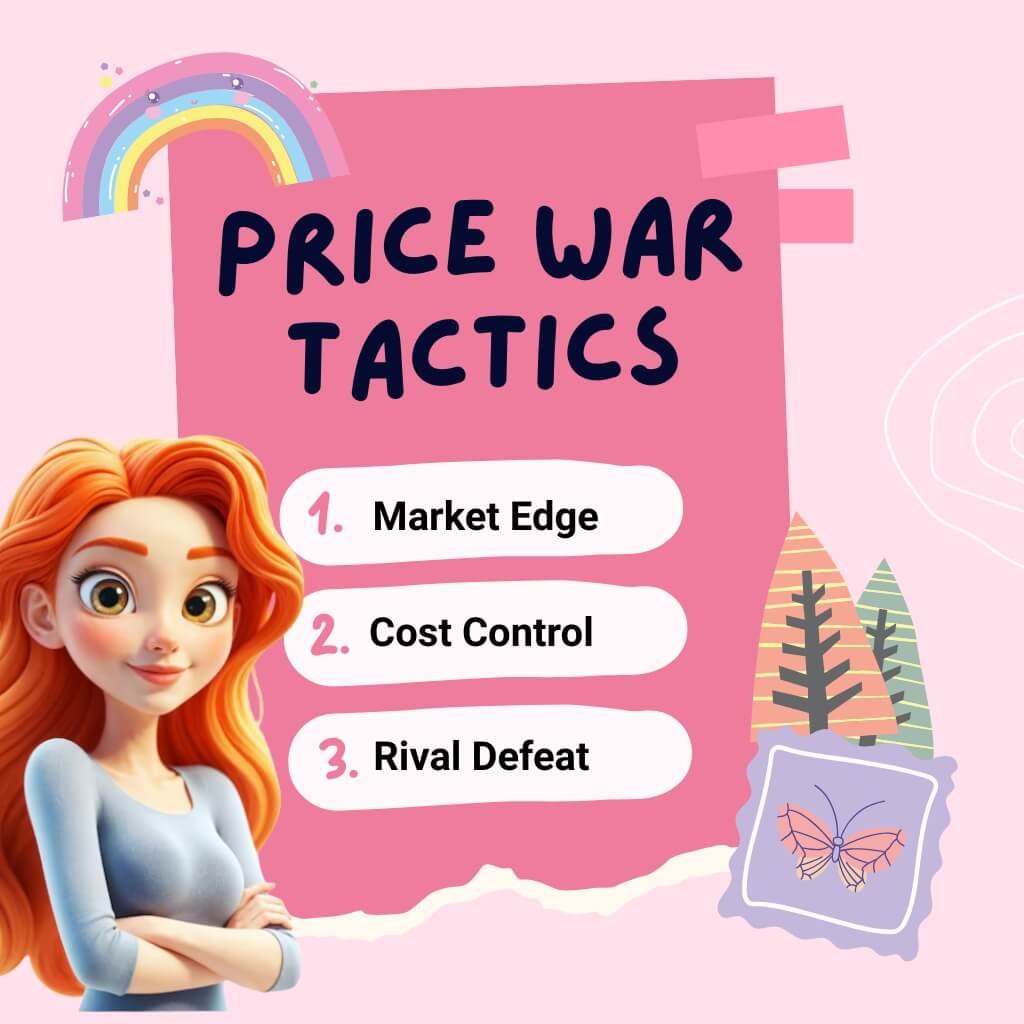 Competitive pricing strategy with market edge, cost control, and rival defeat in tough markets