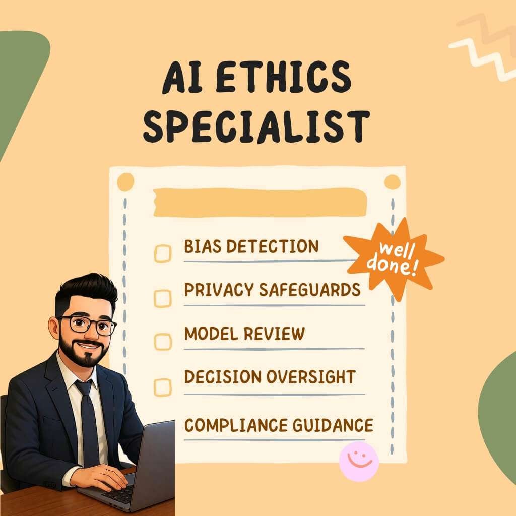 role of ai ethics specialist in bias privacy compliance and model review