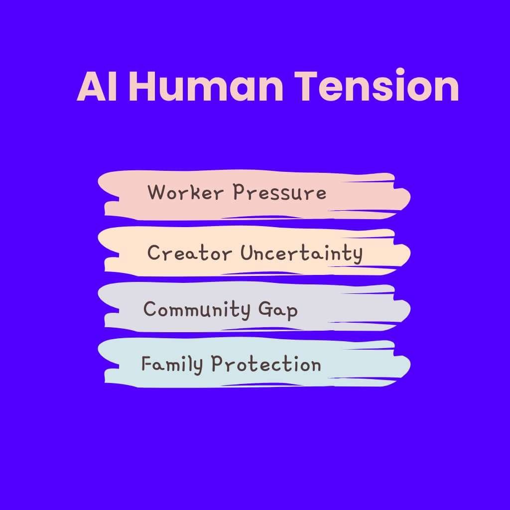 AI creates challenges for workers, families, communities, institutions.