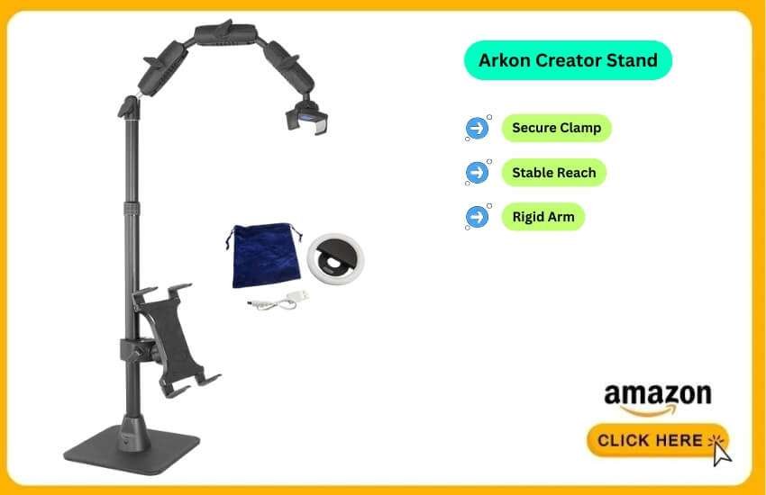 Arkon Pro stand provides stable overhead phone filming.