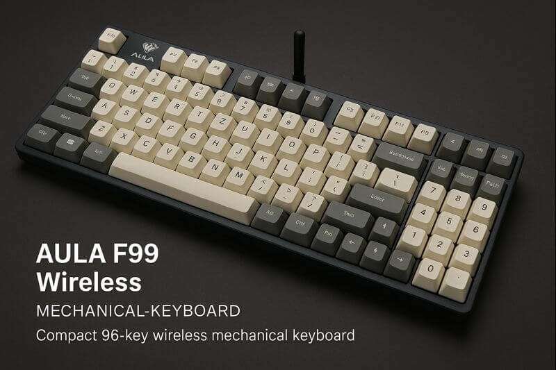 AULA F99 wireless mechanical keyboard with compact 96 key layout