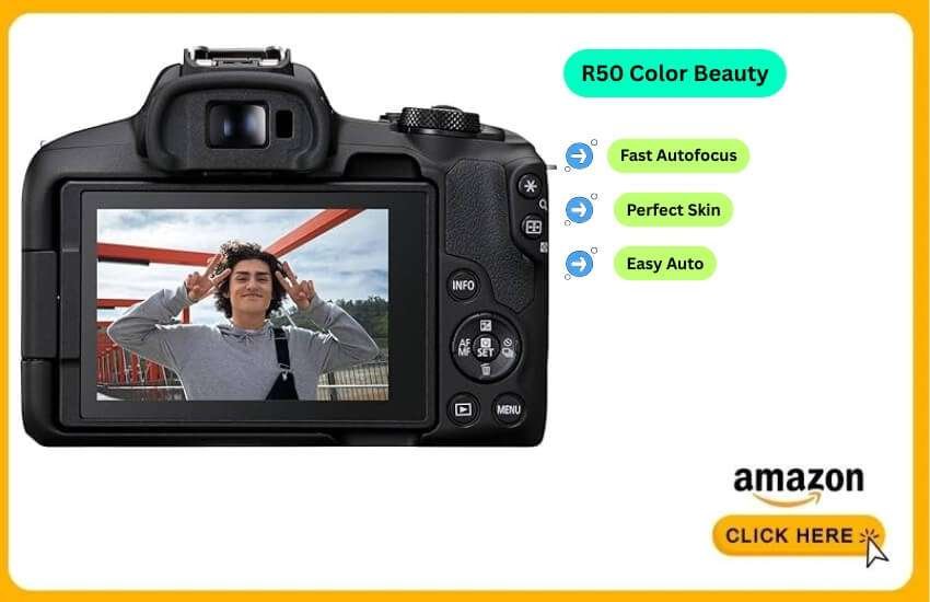 Canon R50 delivers beautiful skin tones effortlessly.