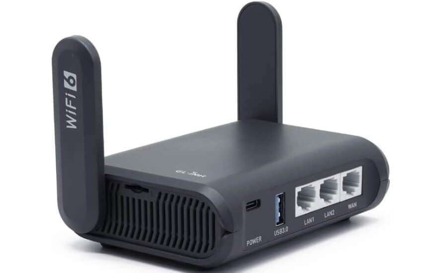 GL.iNet Slate AX gigabit wireless travel router with Wi-Fi 6.