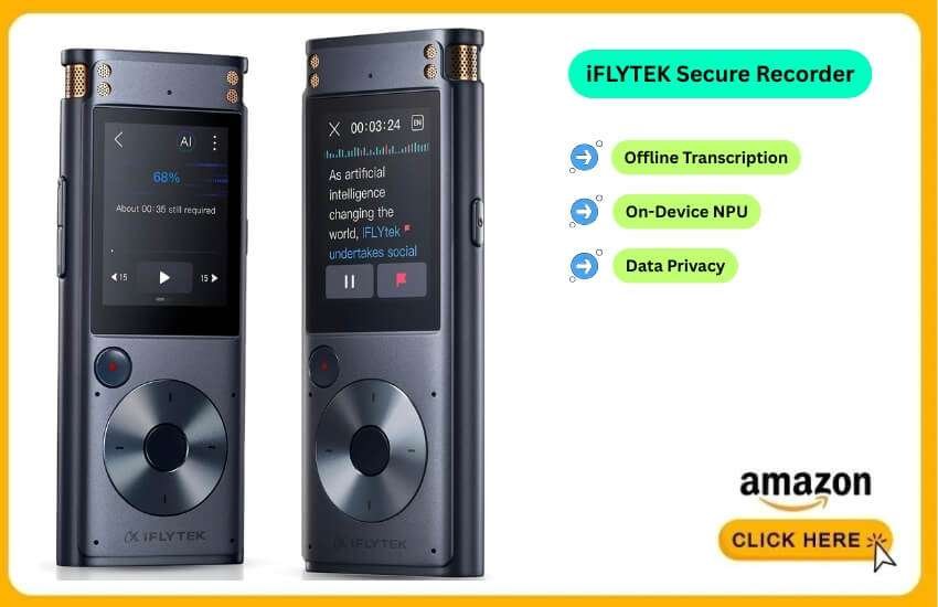 iFLYTEK recorder transcribes securely offline with strong privacy.