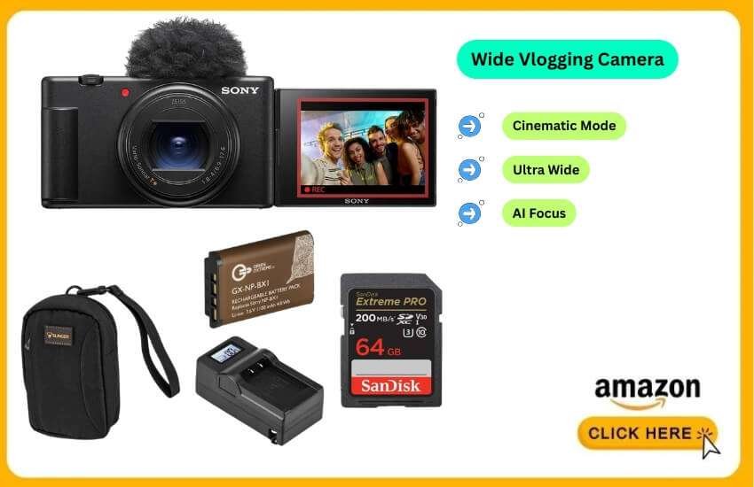 Sony ZV-1 II captures wide cinematic vlogging shots.