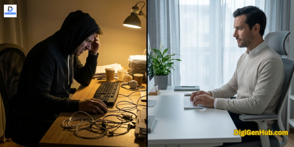 wireless keyboard improves home office setup comfort productivity