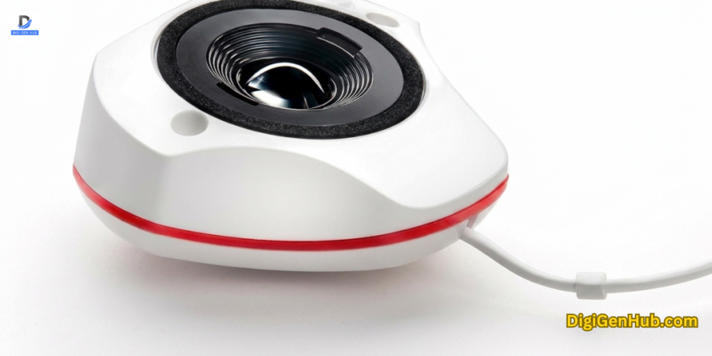 Professional monitor calibrator device attached to a screen for precise color accuracy.