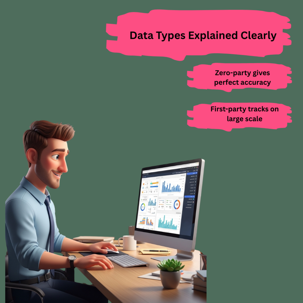 Illustration comparing zero-party and first-party data benefits