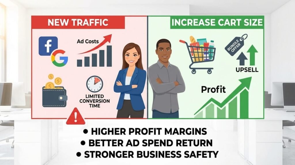 Cart size optimization strategy compared with rising paid traffic costs
