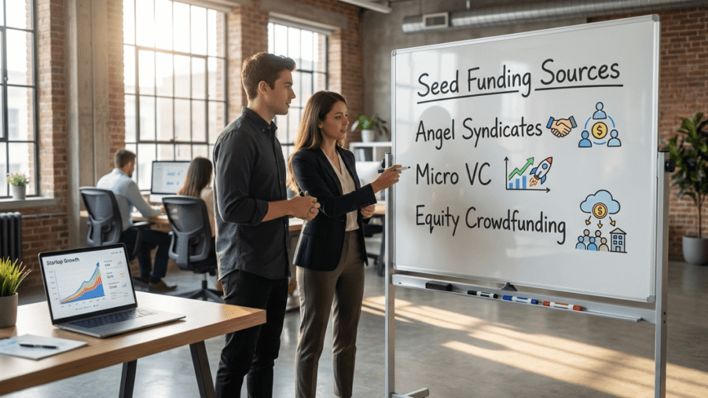 seed funding sources angel syndicates micro vc equity crowdfunding startup funding guide
