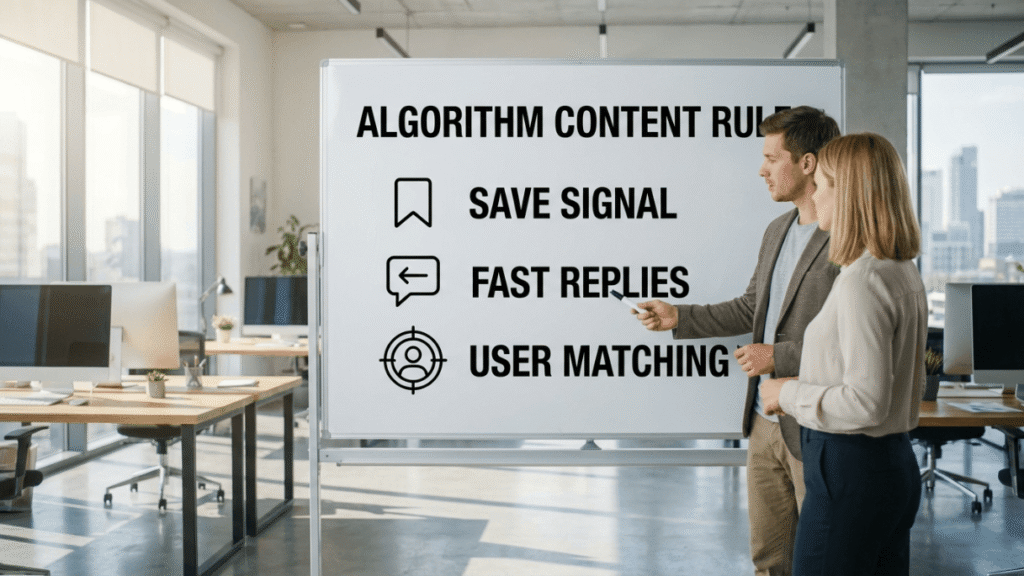 algorithm content rules save signal fast replies user matching engagement strategy
