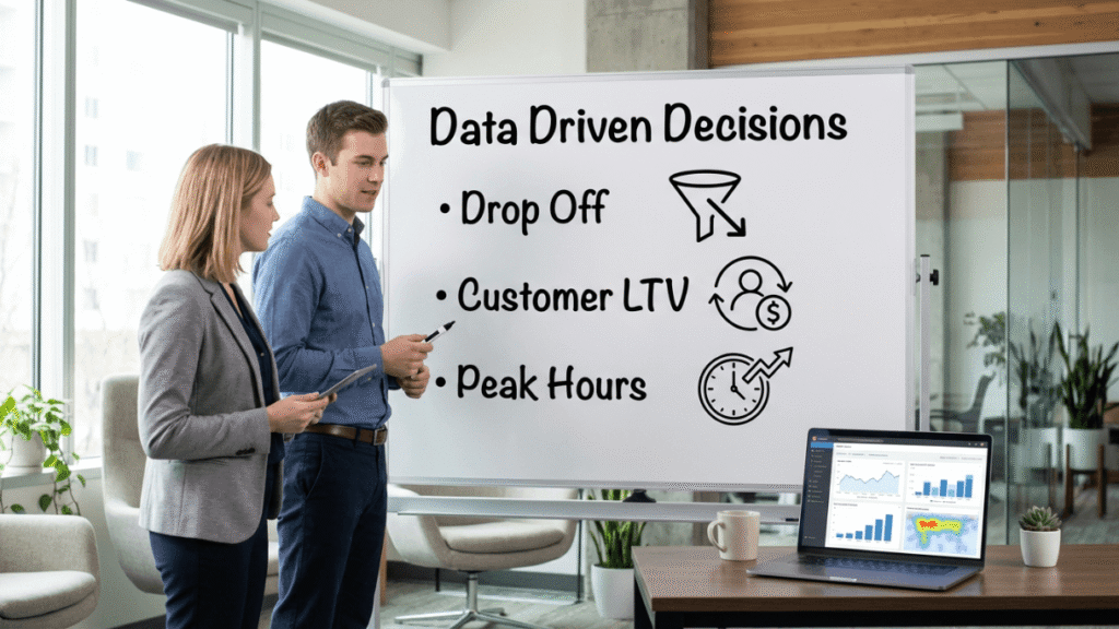 data driven decisions drop off customer ltv peak hours business analytics
