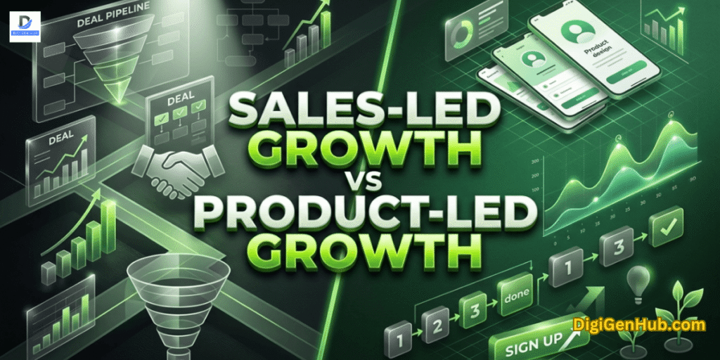 Sales-led growth vs product-led growth feature image