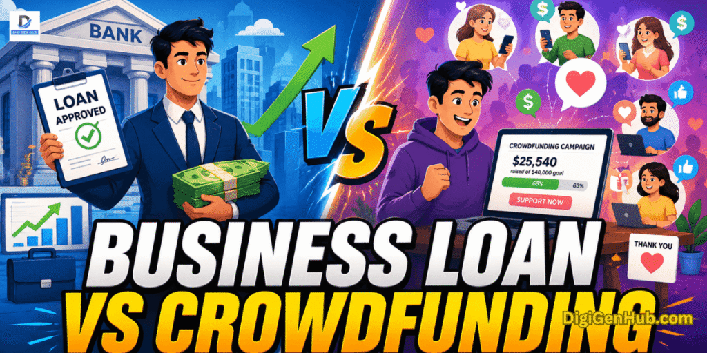 Business Loan vs Crowdfunding comparison for entrepreneurs in 2026