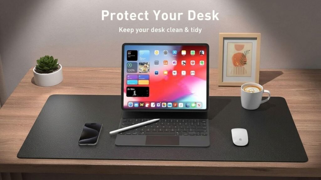 Premium leather desk pad protector for organized office workspace review