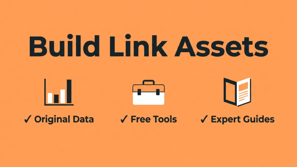 Linkable assets using original data tools and expert guides effectively.