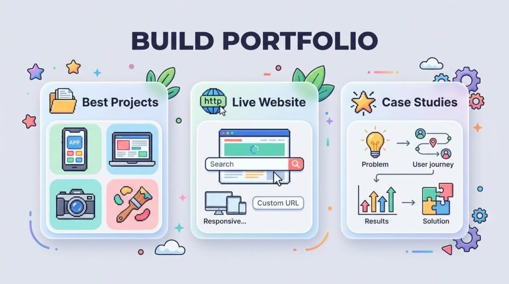 Web design portfolio infographic.