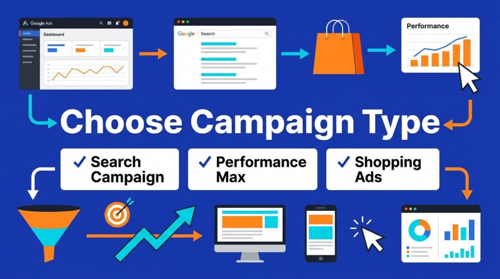 Choose campaign types for better Google Ads performance and conversions today.