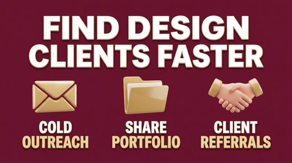 Design client infographic showing outreach, portfolio, and referrals.