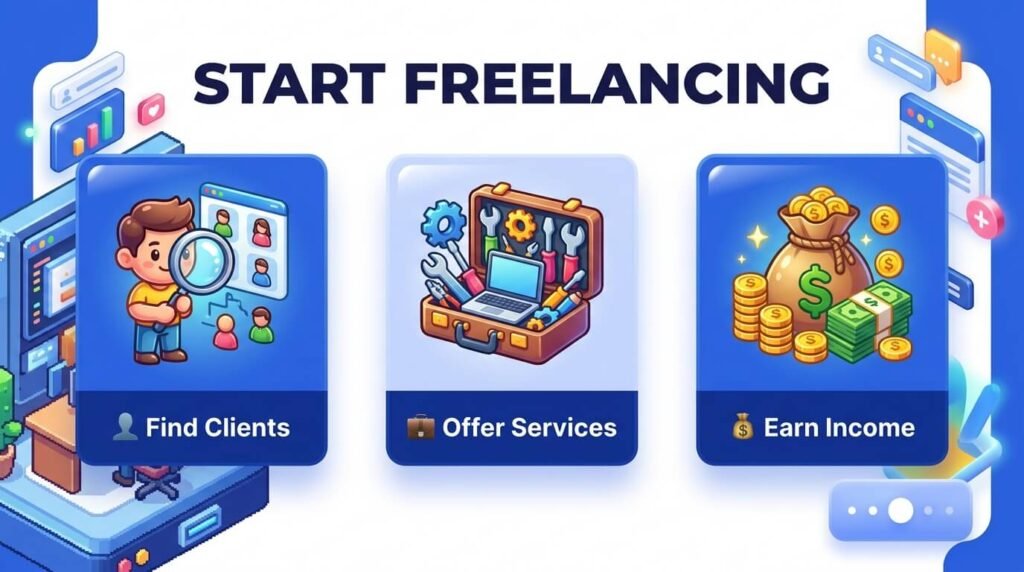 Freelance web designer career infographic.