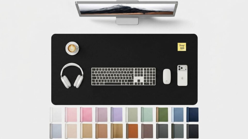 Large PU leather desk pad for comfortable office desk protection
