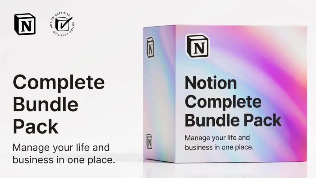 Notion complete bundle pack for life and business management