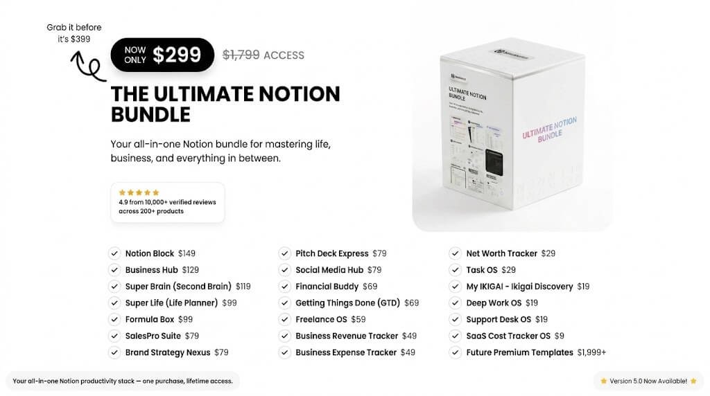 The ultimate Notion bundle for mastering life and business