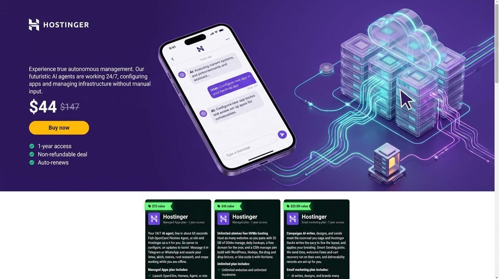 Smart AI assistant agent managing automated workflows and messaging apps